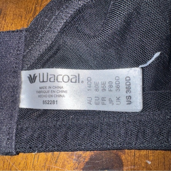 Wacoal Ultimate Side Smoother Wire Free Black Contour Bra 852281 Size 36DD - Picture 7 of 7